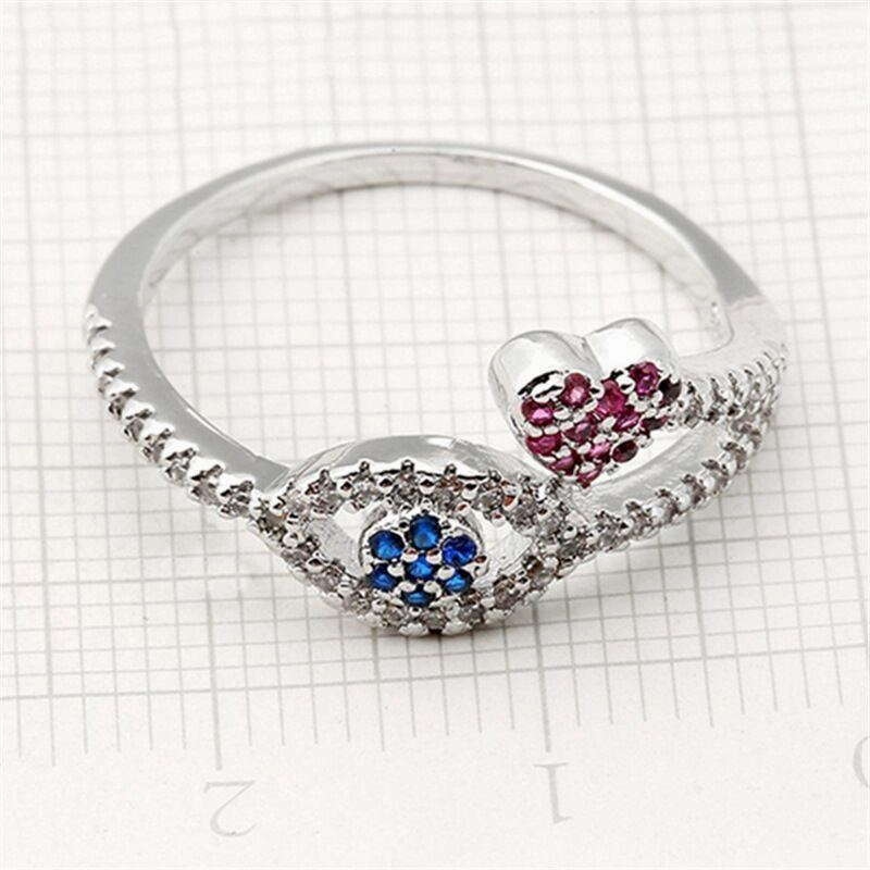 Creative Personalized Inlaid Zirconia Devil's Eye Ring