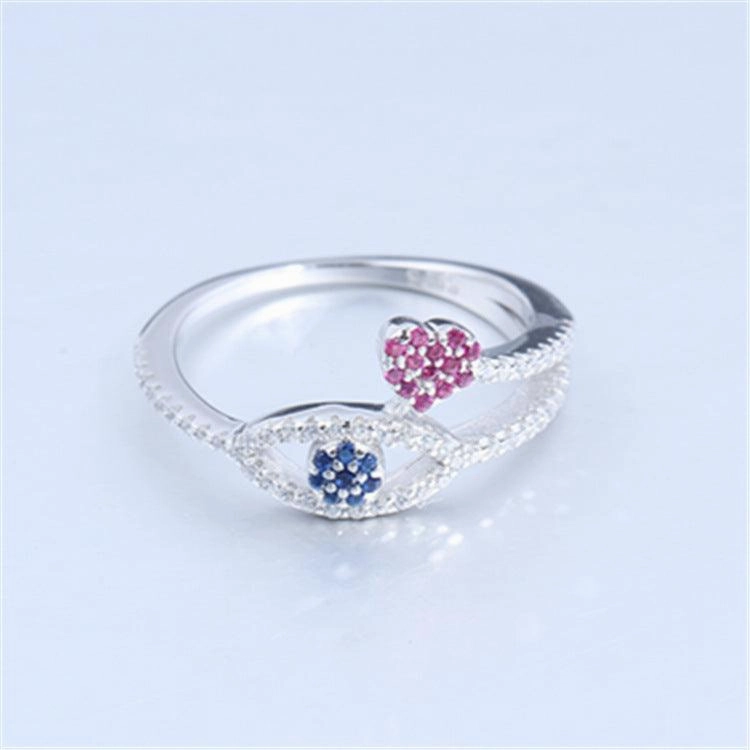 Creative Personalized Inlaid Zirconia Devil's Eye Ring