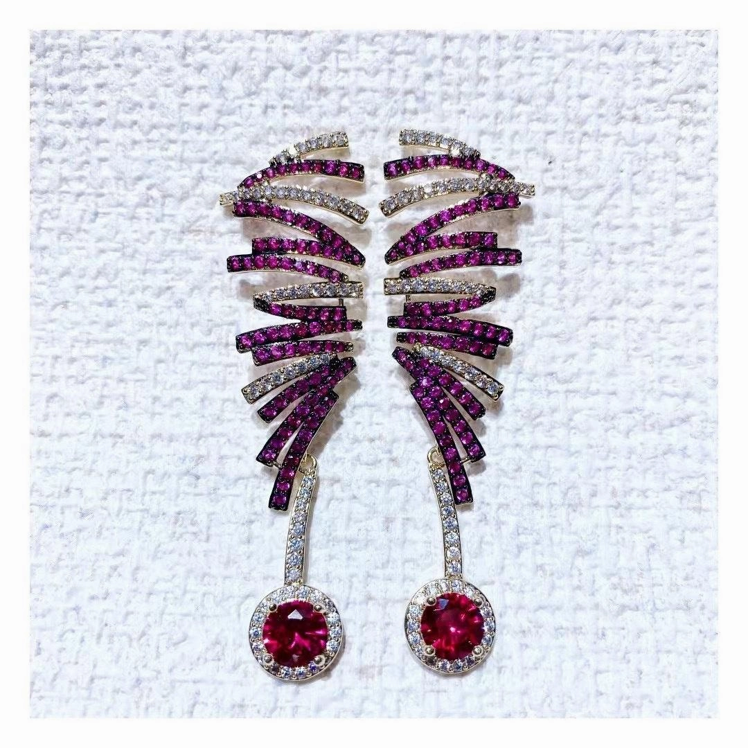Creative Three-dimensional Color Line Geometric Earrings
