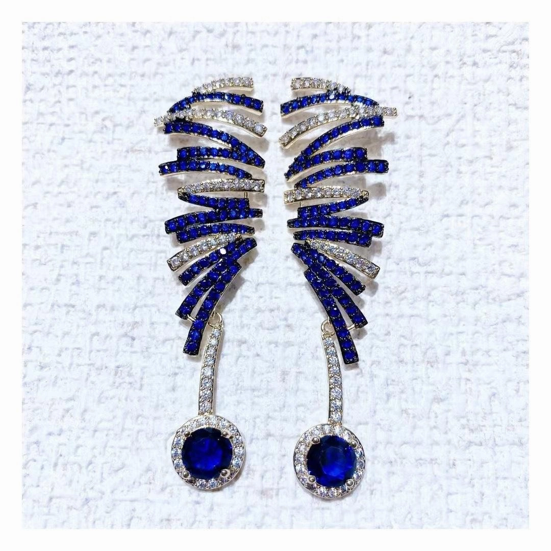 Creative Three-dimensional Color Line Geometric Earrings
