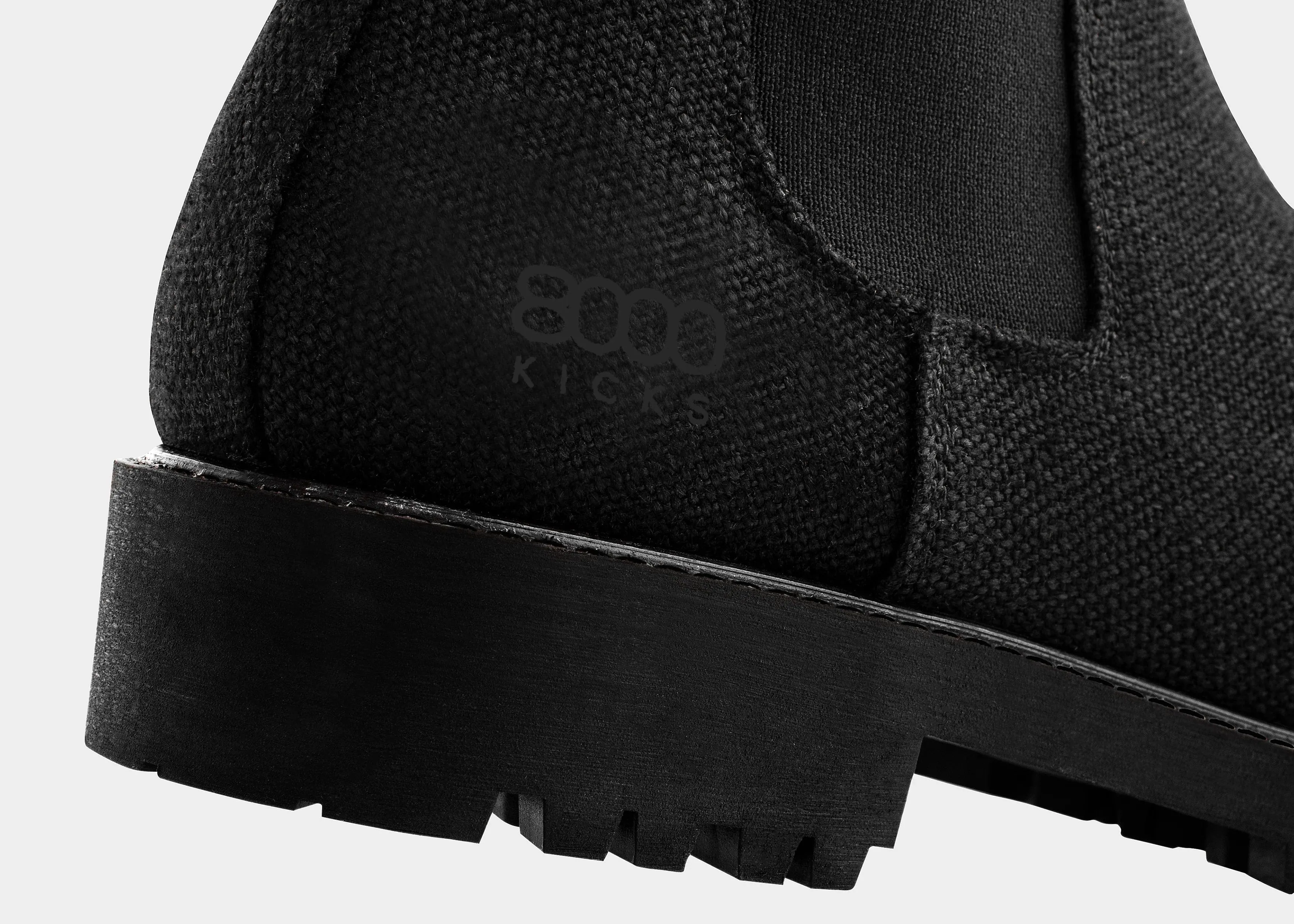Crossover Damen Vegane Hanf Chelsea Boots | Vollständig Schwarz