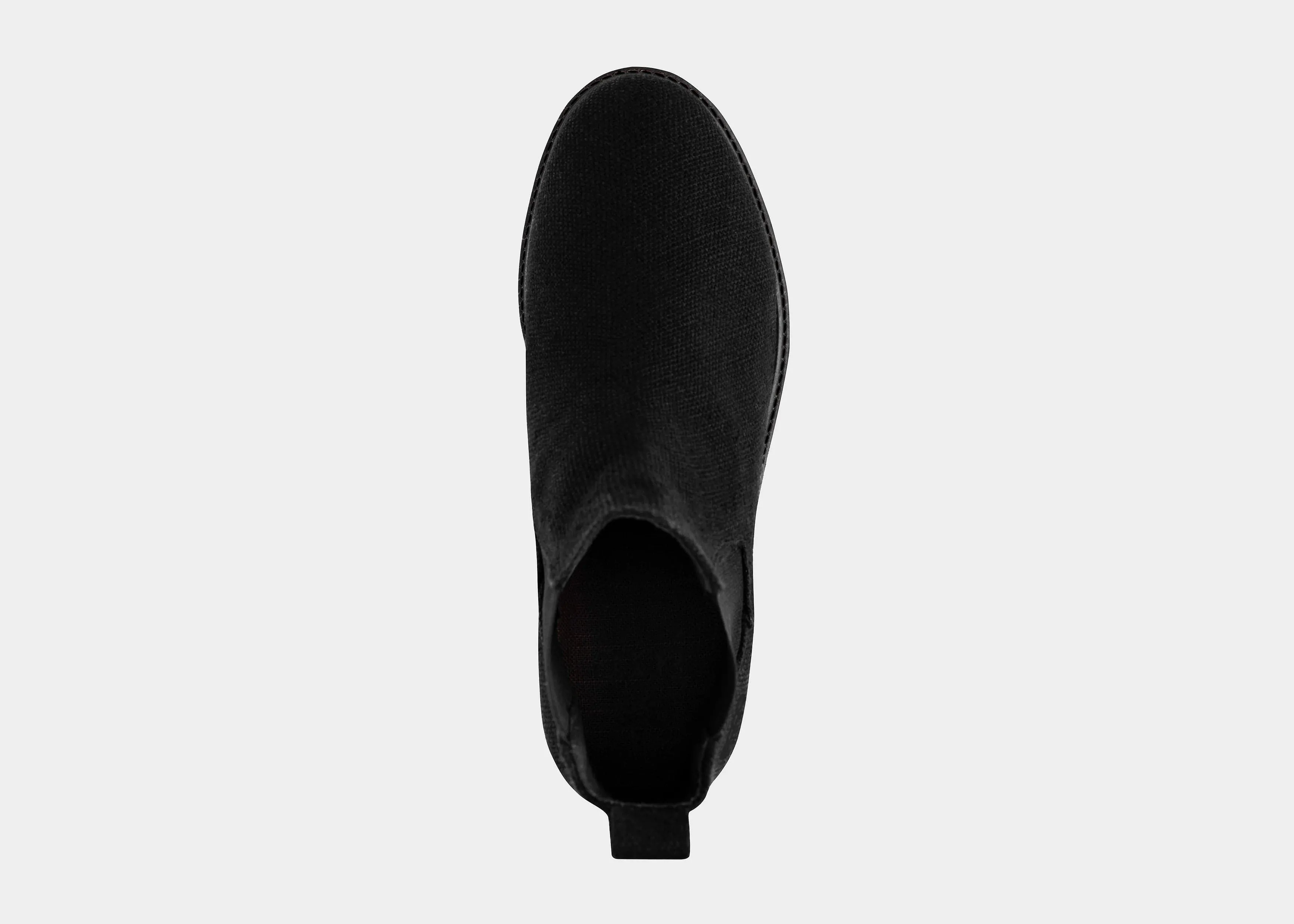 Crossover Damen Vegane Hanf Chelsea Boots | Vollständig Schwarz