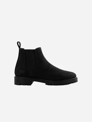 Crossover Damen Vegane Hanf Chelsea Boots | Vollständig Schwarz