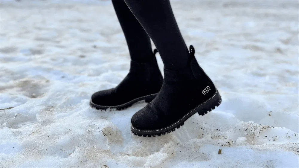Crossover Damen Vegane Hanf Chelsea Boots | Vollständig Schwarz