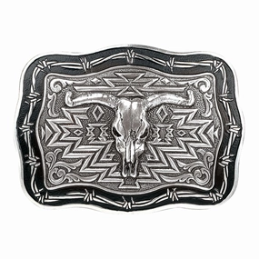 Crumrine Steer Skull Belt Buckle texture-rose-gold  