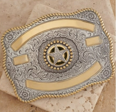 Crumrine Texas Star Belt Buckle texture-rose-gold  