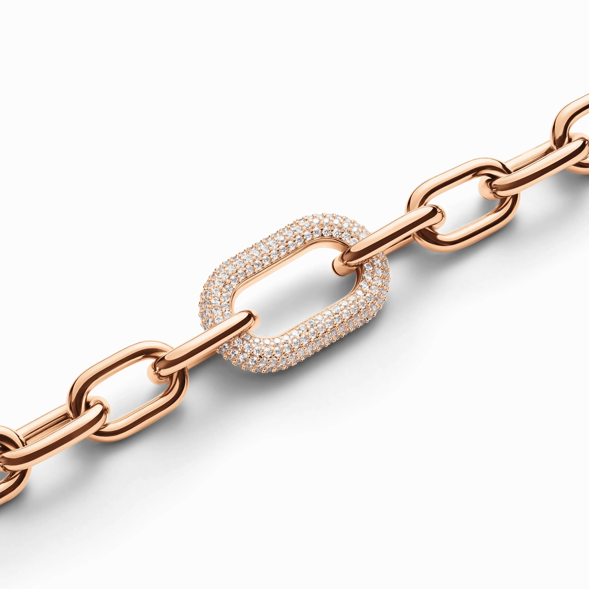 Crystal Link Necklace Rose Gold