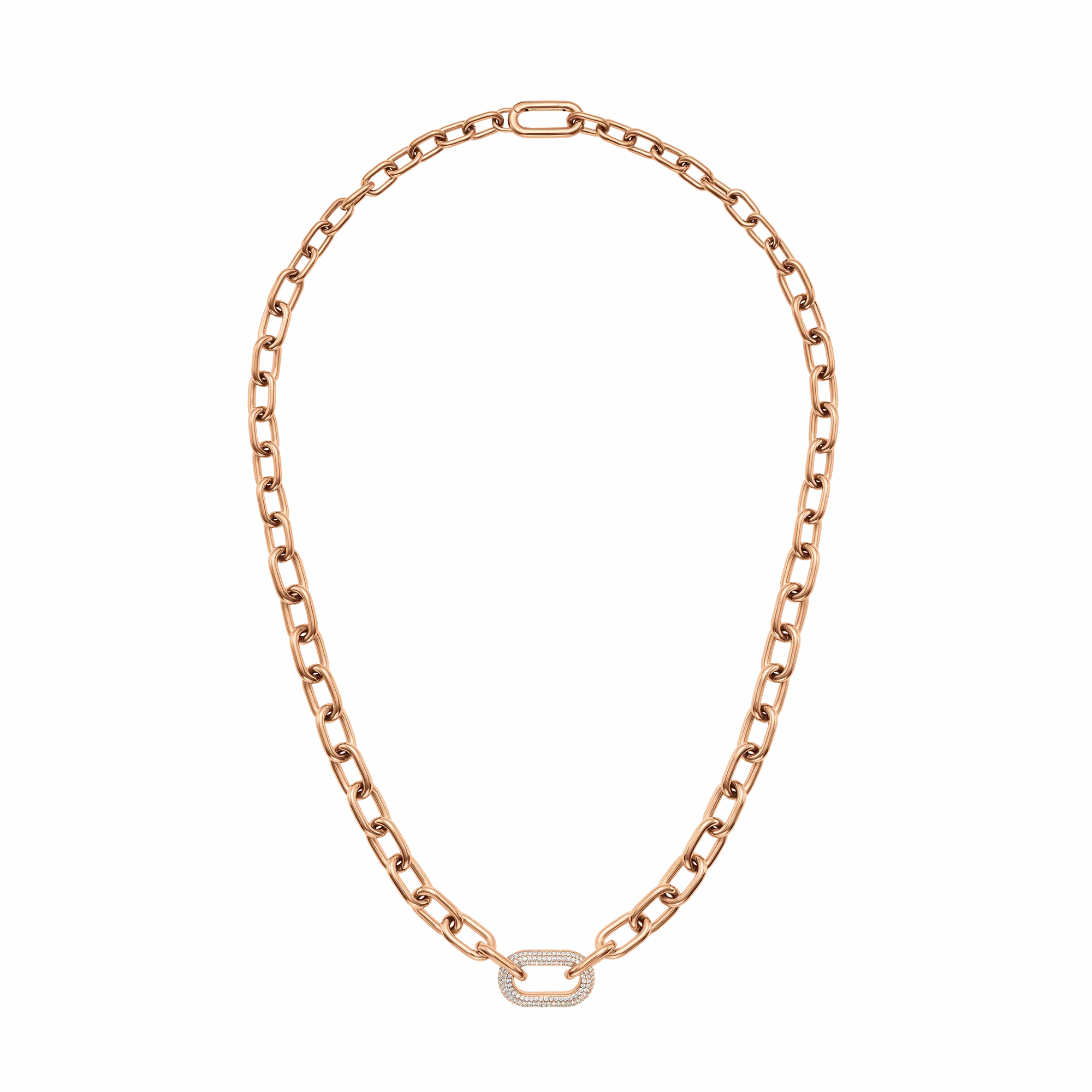Crystal Link Necklace Rose Gold