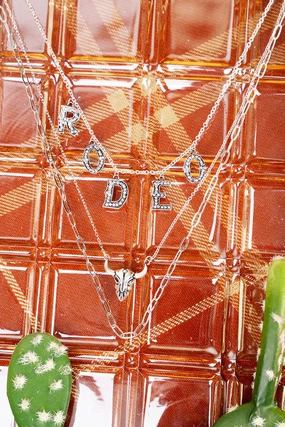 Crystal Rodeo Layered Necklace texture-rose-gold  