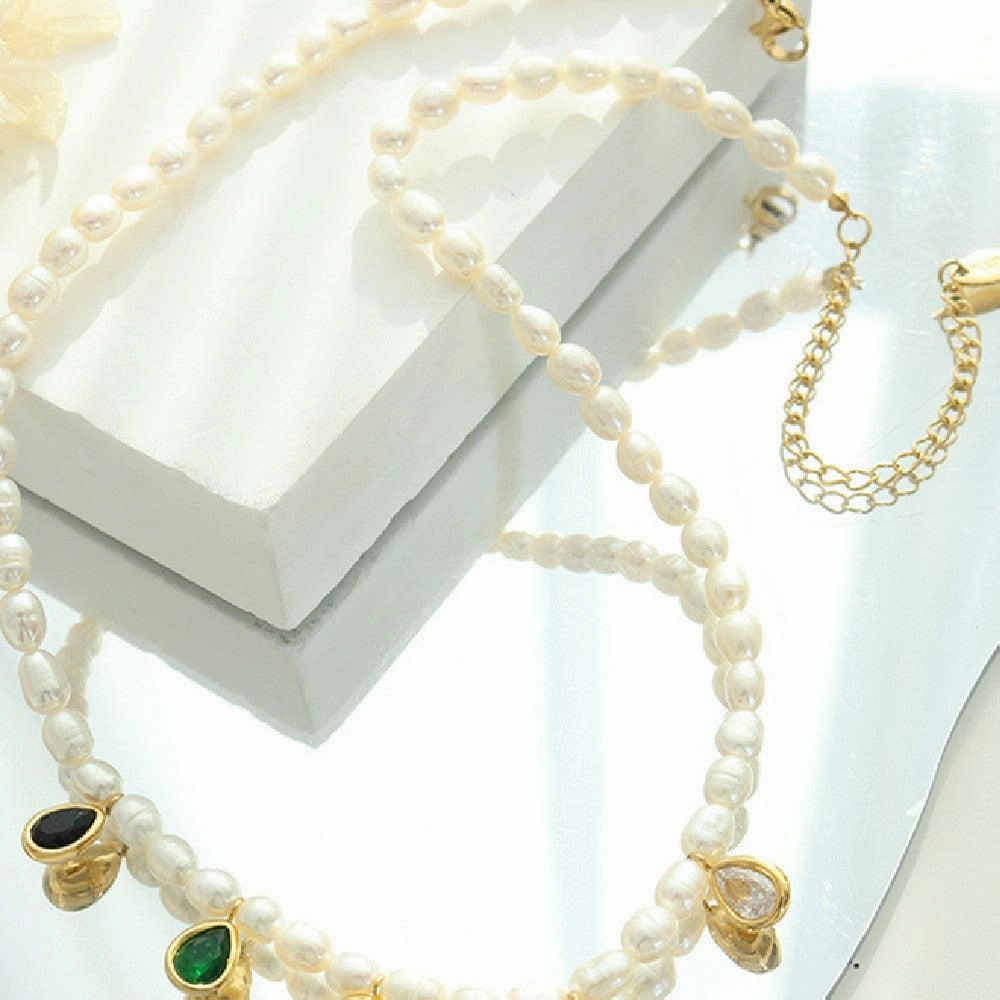 Crystal Stone Cold Simple Necklace