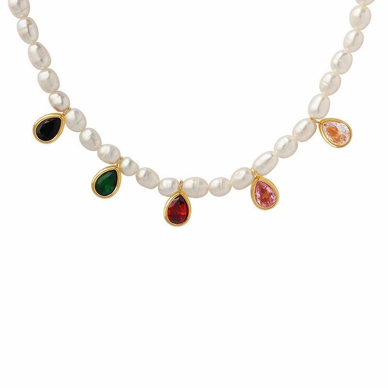 Crystal Stone Cold Simple Necklace