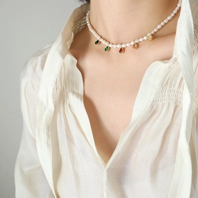 Crystal Stone Cold Simple Necklace 