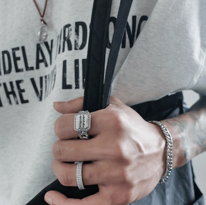 Cuban Chain Ring With Diamond Hip Hop