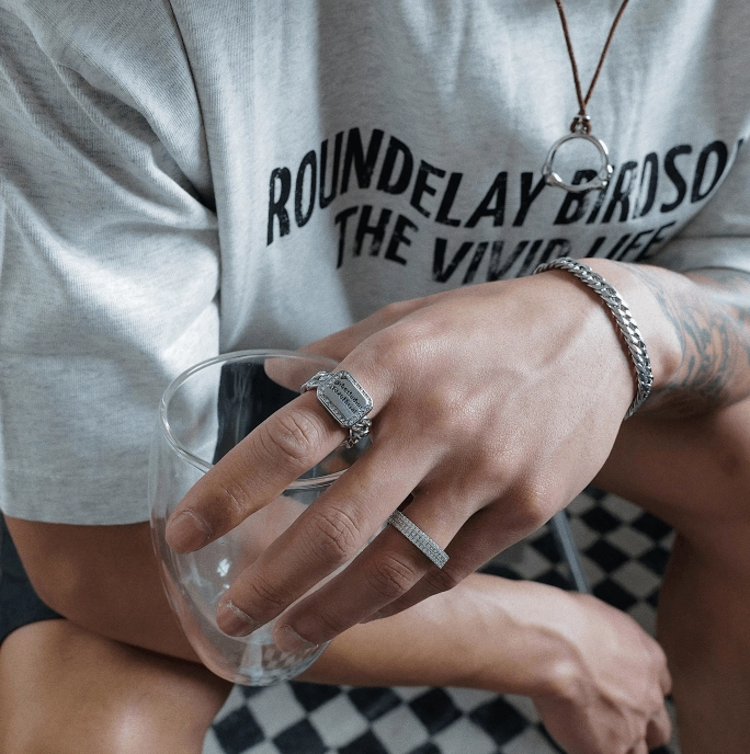 Cuban Chain Ring With Diamond Hip Hop