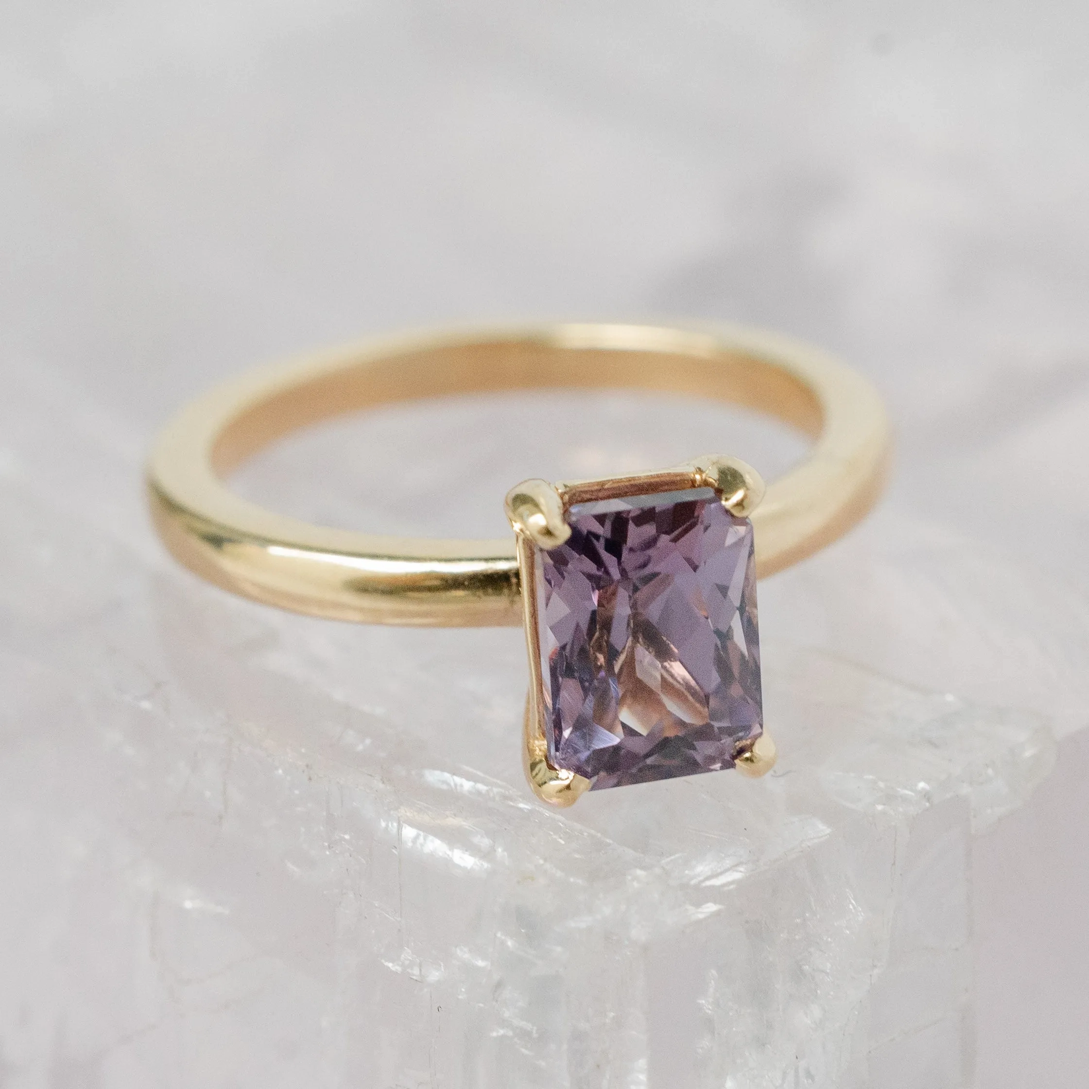 Cypress Ring - Purple Spinel in 14k Yellow Gold