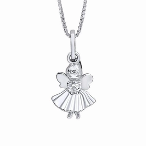 D 4 Diamond Silver Fairy Pendant texture-silver-ornament  