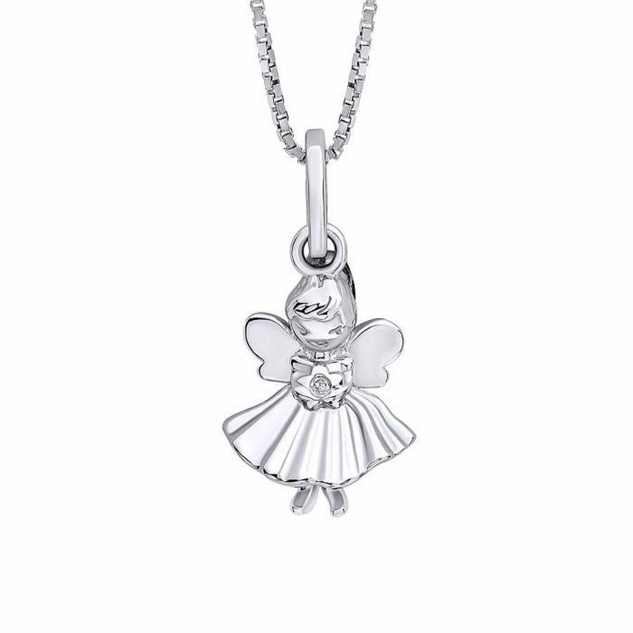 D 4 Diamond Silver Fairy Pendant texture-silver-ornament  