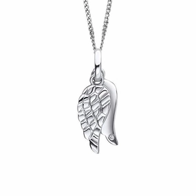 D 4 Diamond Silver Wings Pendant texture-silver-ornament  