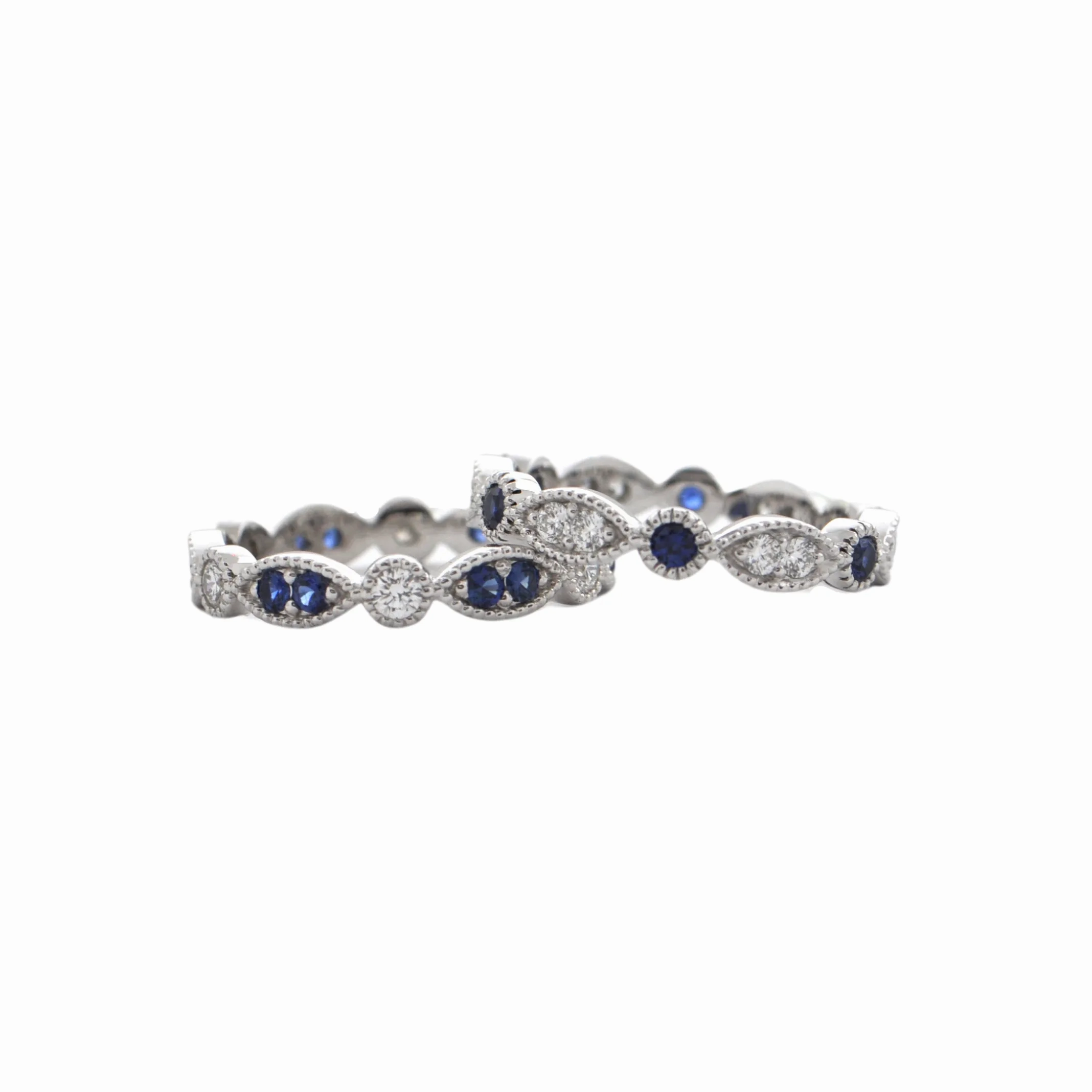 Daisy Exclusive Diamond &amp; Sapphire 18K White Gold Eternity Ring