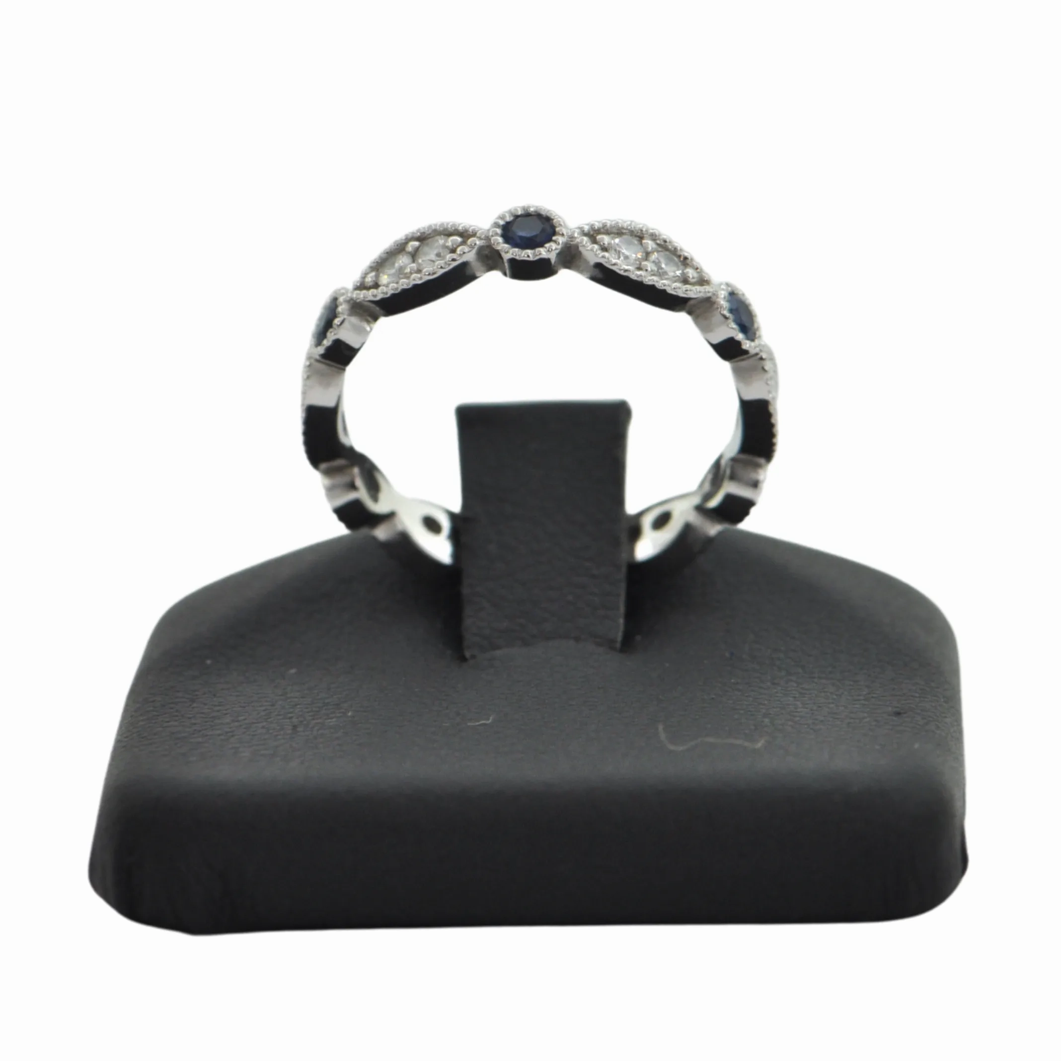 Daisy Exclusive Diamond &amp; Sapphire 18K White Gold Eternity Ring