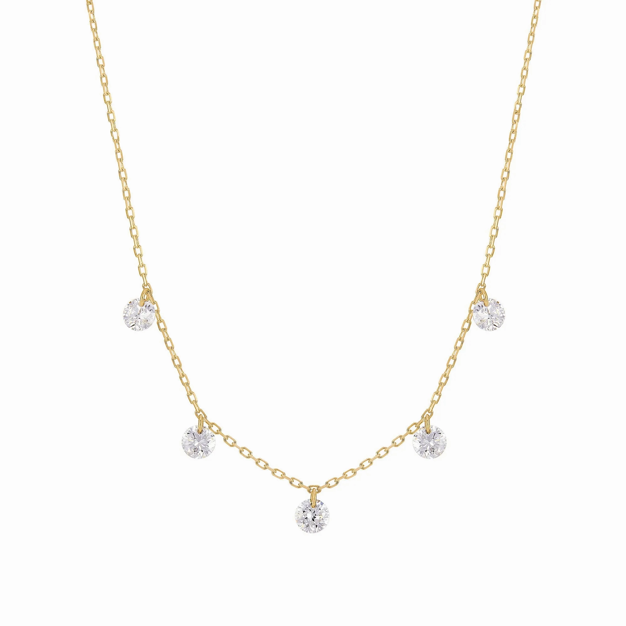 Dana?? 18K Gold, Whitegold or Rosegold Necklace w. Diamonds, 0.45 ct