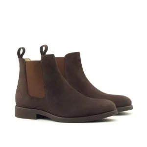 Dapperfam Schuhe DapperFam Monza in Braun Herren Italienisches Wildleder Chelsea Boot