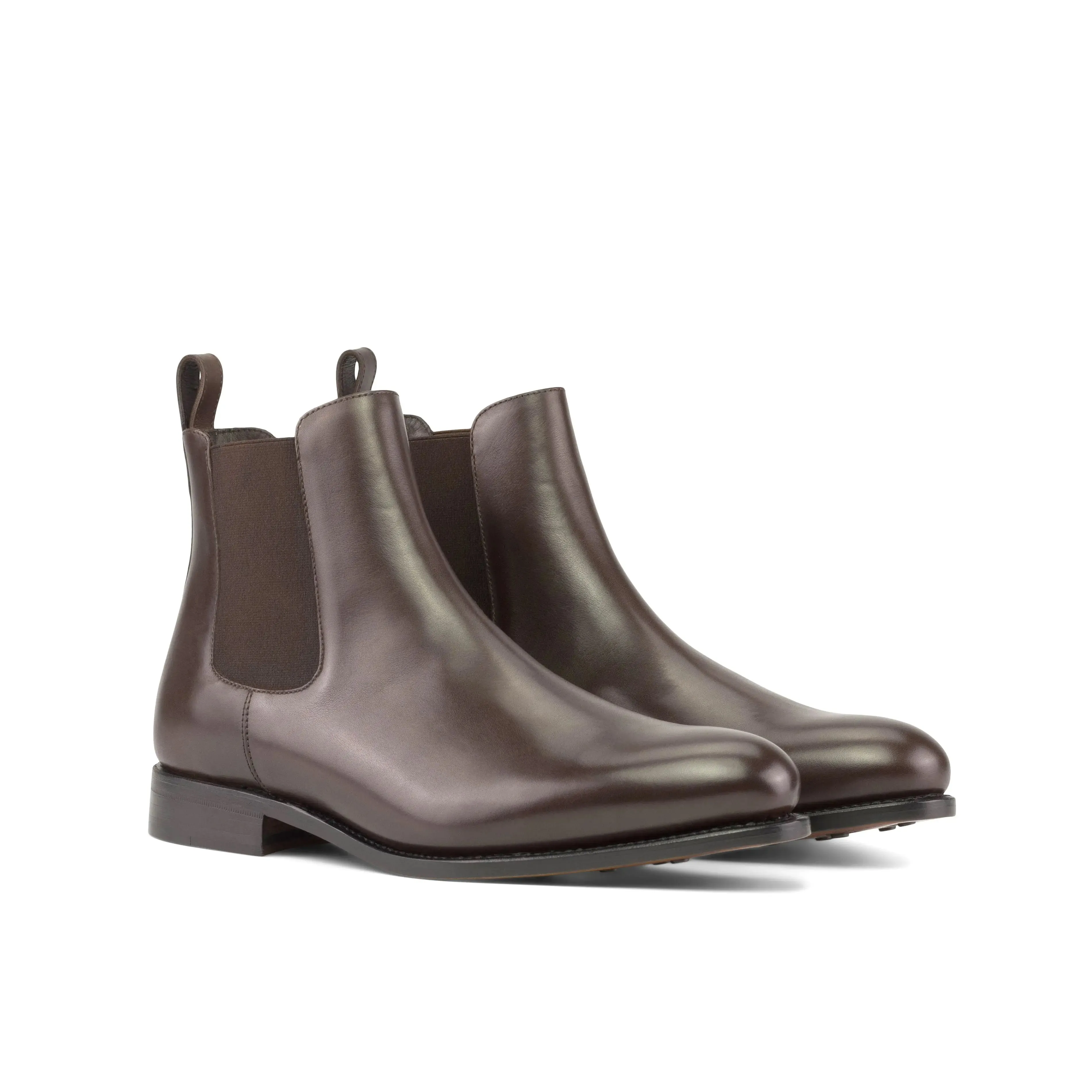 Dapperfam Schuhe DapperFam Monza in Dunkelbraun Herren Italienische Leder Chelsea Stiefel
