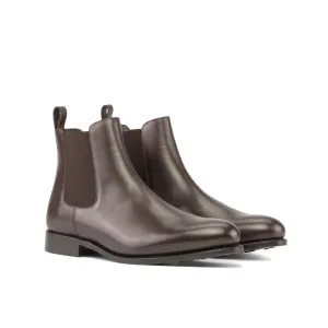 Dapperfam Schuhe DapperFam Monza in Dunkelbraun Herren Italienische Leder Chelsea Stiefel