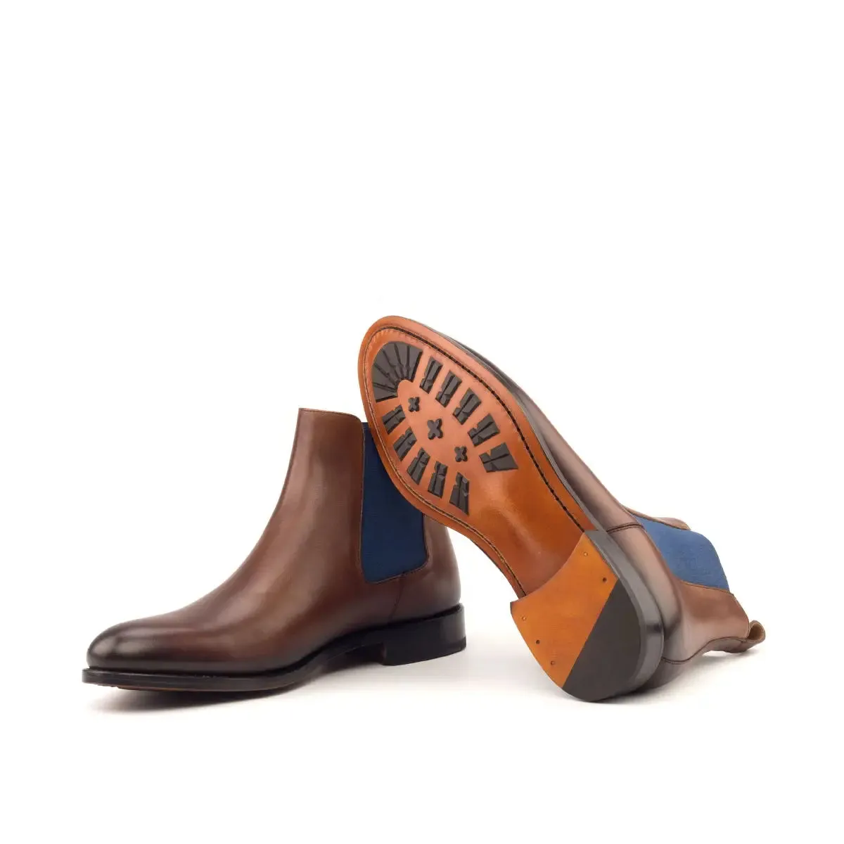 Dapperfam Schuhe DapperFam Monza in Mittelbraun Herren Italienische Leder Chelsea Stiefel
