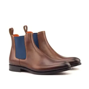 Dapperfam Schuhe DapperFam Monza in Mittelbraun Herren Italienische Leder Chelsea Stiefel