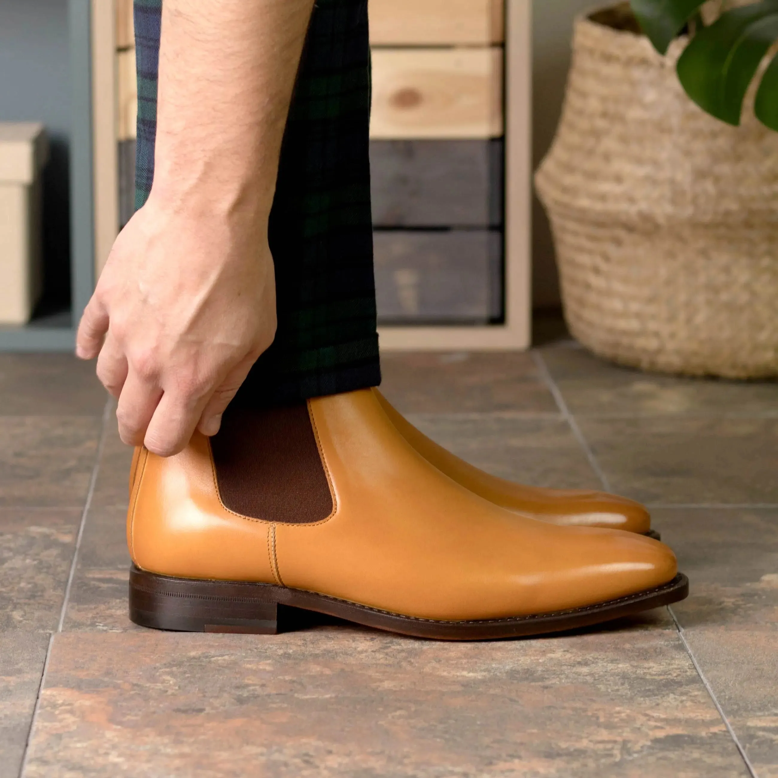 Dapperfam Schuhe DapperFam Monza in Orange Herren Chelsea Stiefel