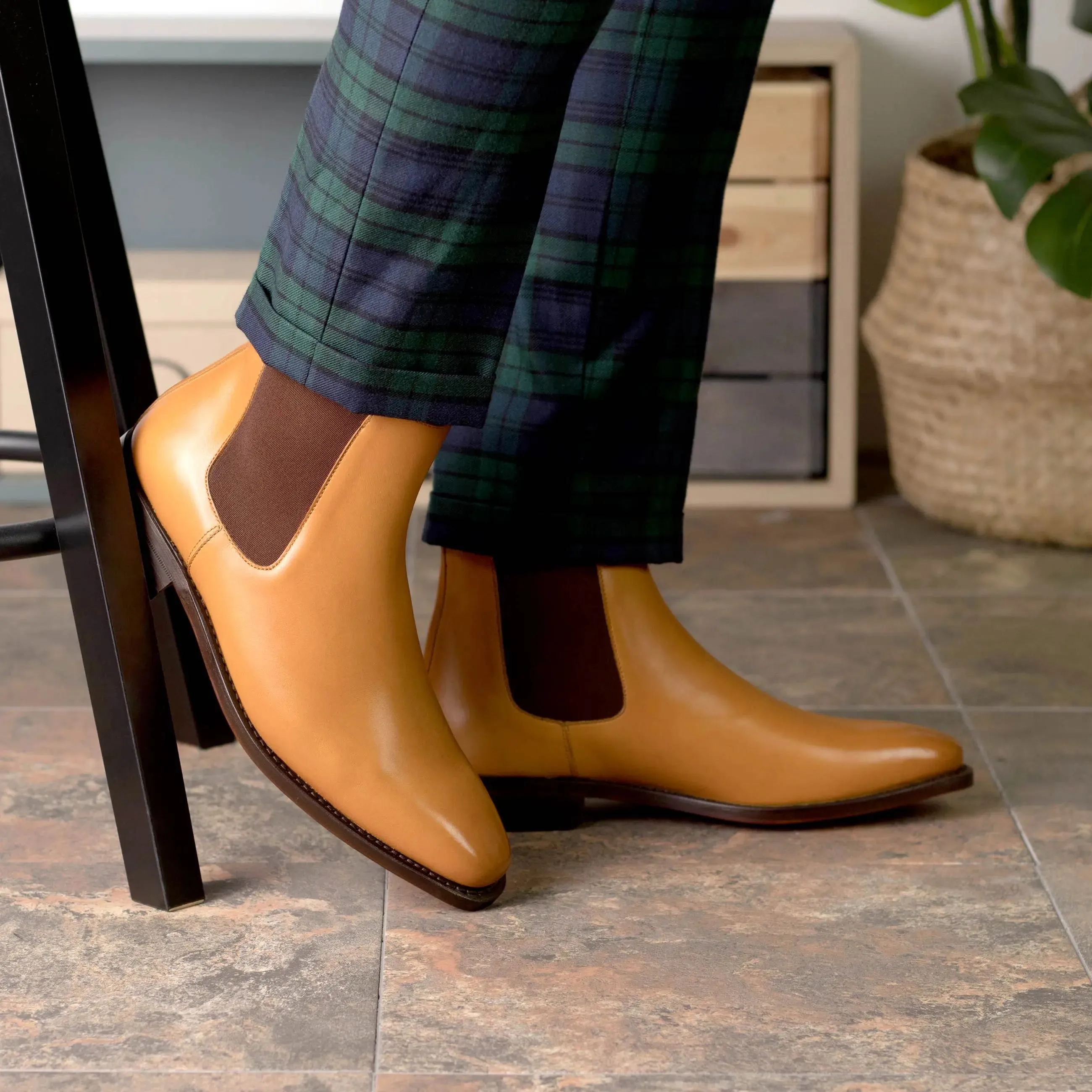 Dapperfam Schuhe DapperFam Monza in Orange Herren Chelsea Stiefel