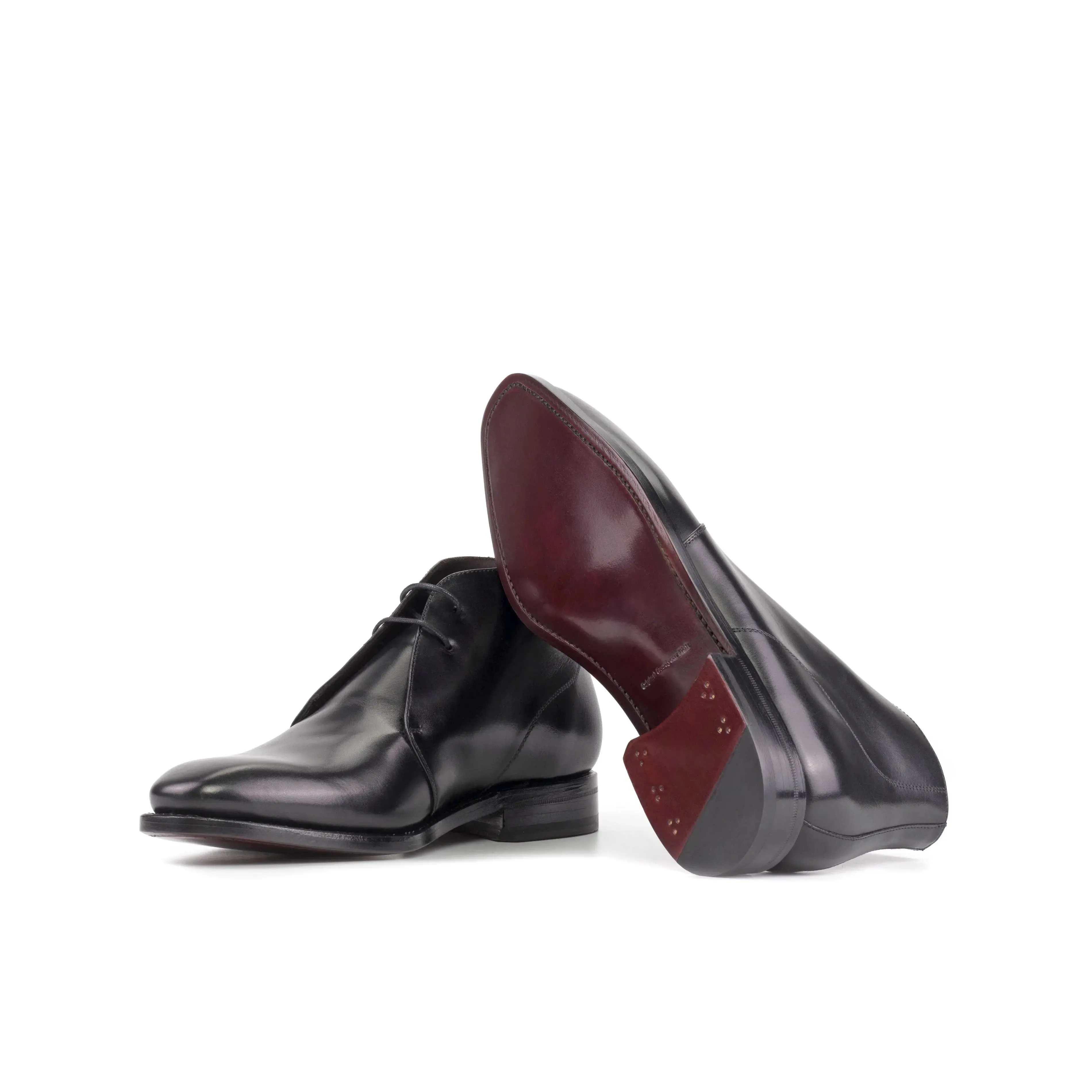 Dapperfam Schuhe DapperFam Vivace in Schwarz Herren Italienisches Leder Chukka