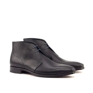 Dapperfam Schuhe DapperFam Vivace in Marineblau / Schwarz Herren Italienisches Leder & Italienisches Narbenleder Chukka