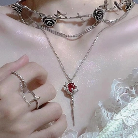 Dark Niche Design Vampire Scepter Necklace 