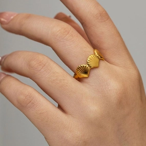 Delicate Stainless Steel Shell Shaped Ring 