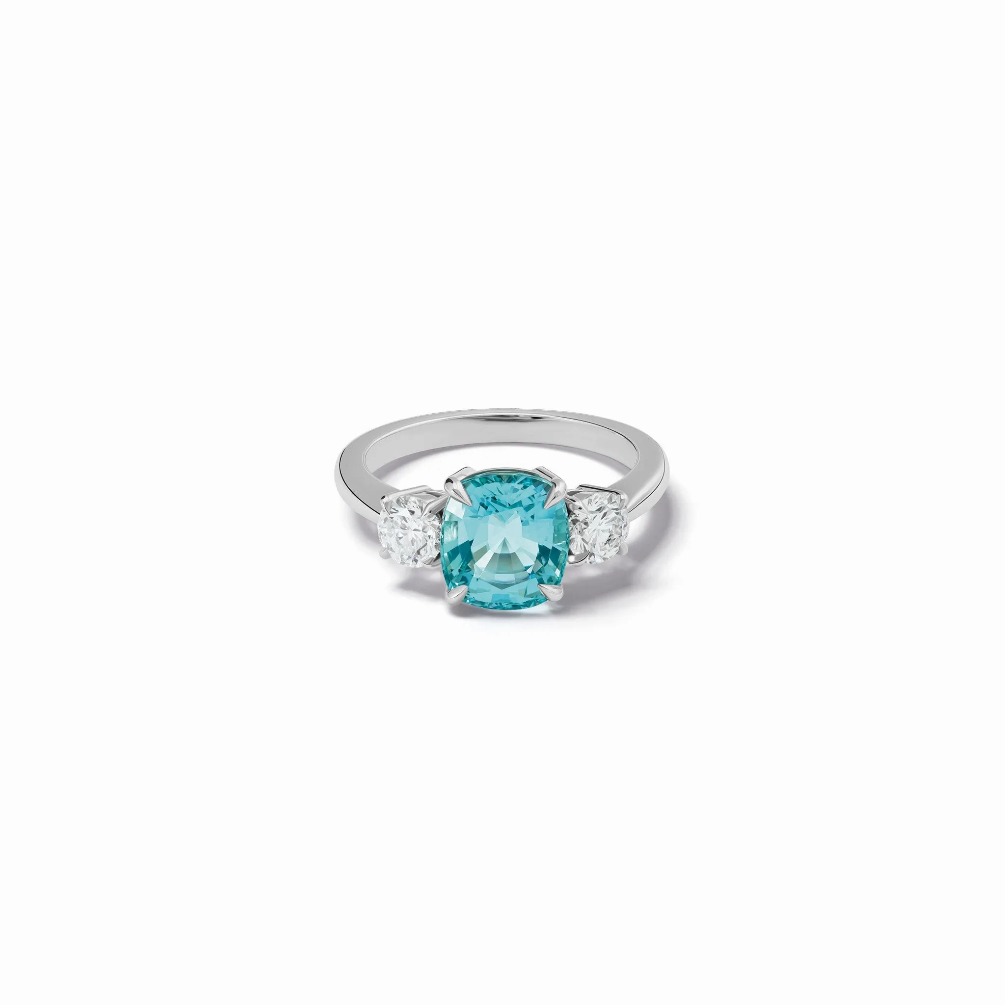Delilah Engagement Ring 18ct White Gold - Aquamarine &amp; Diamond