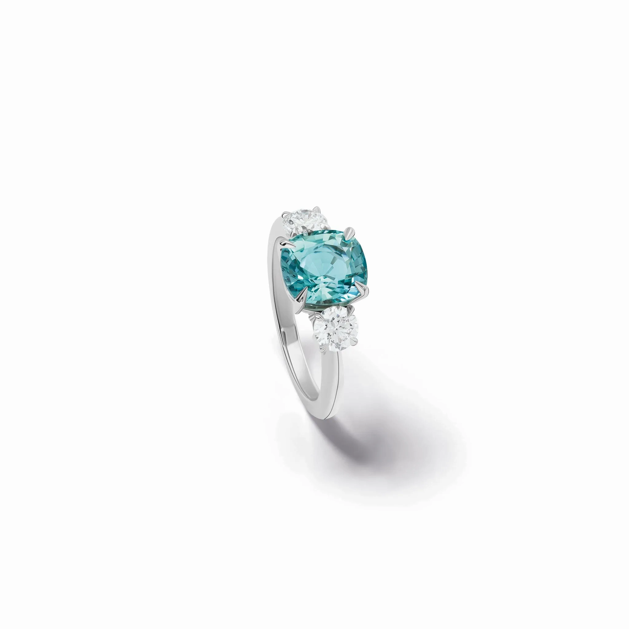 Delilah Engagement Ring 18ct White Gold - Aquamarine &amp; Diamond