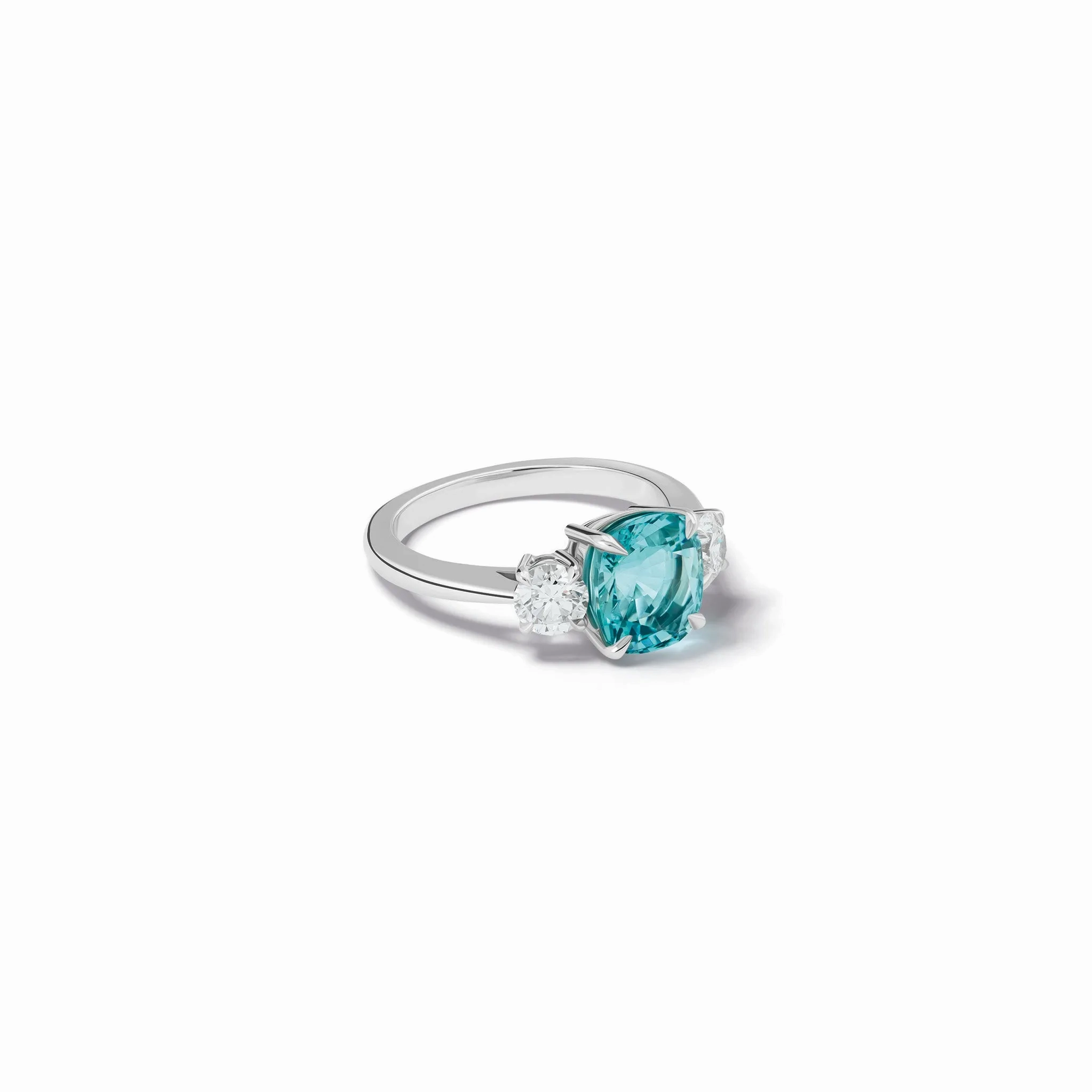 Delilah Engagement Ring 18ct White Gold - Aquamarine &amp; Diamond