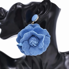 Denim Drop Earrings 