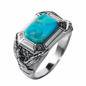 Desert Wings Turquoise Mens Ring 