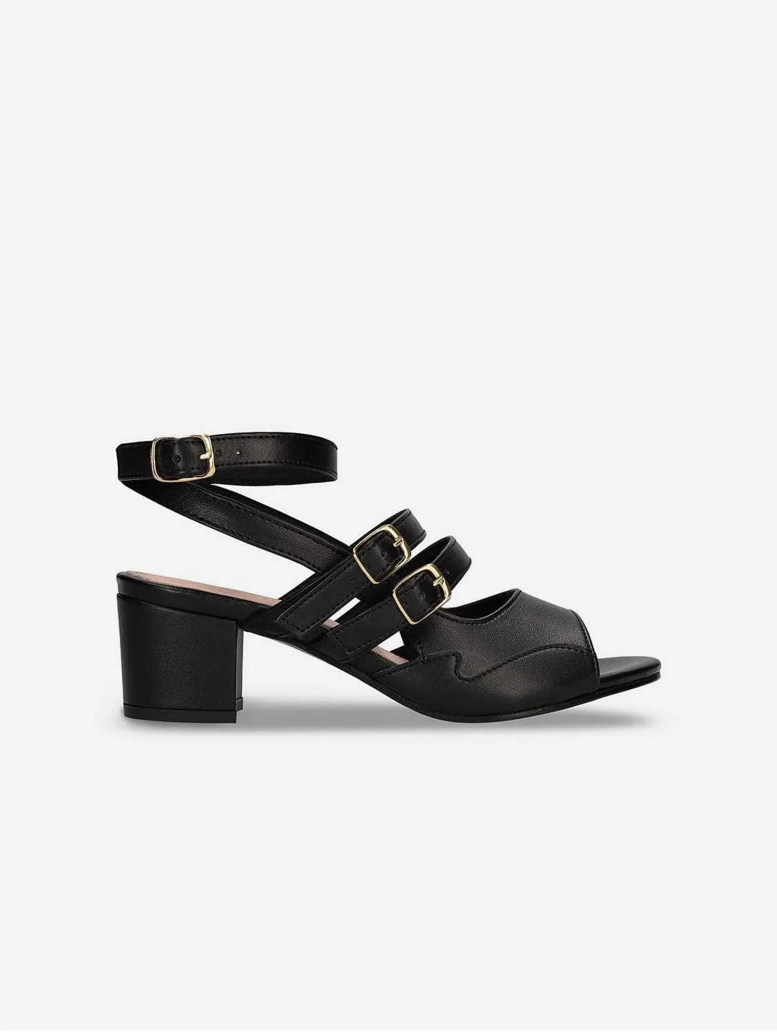 Devan Damen Vegane Apfel-Leder High-Heel Sandalen | Schwarz