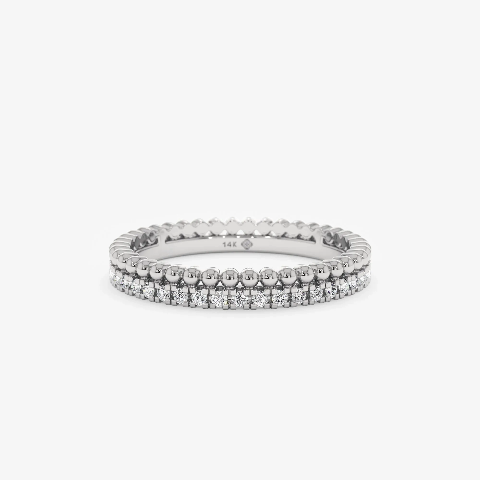 Diamond &amp; Bead Full Eternity Ring, Cassie