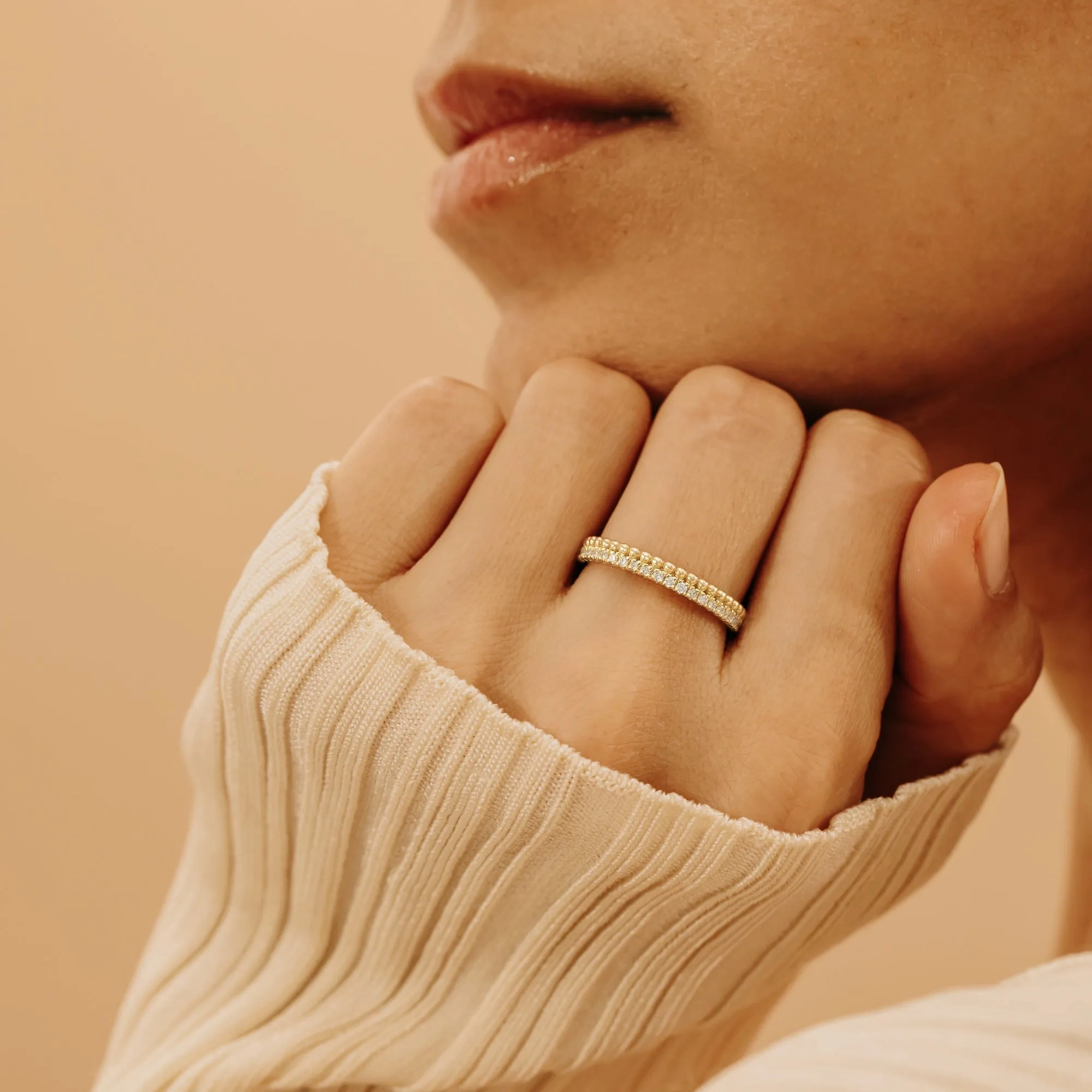 Diamond &amp; Bead Full Eternity Ring, Cassie