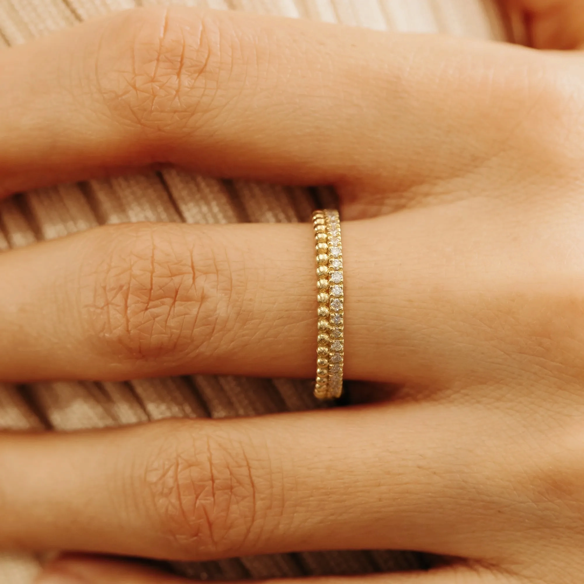Diamond &amp; Bead Full Eternity Ring, Cassie