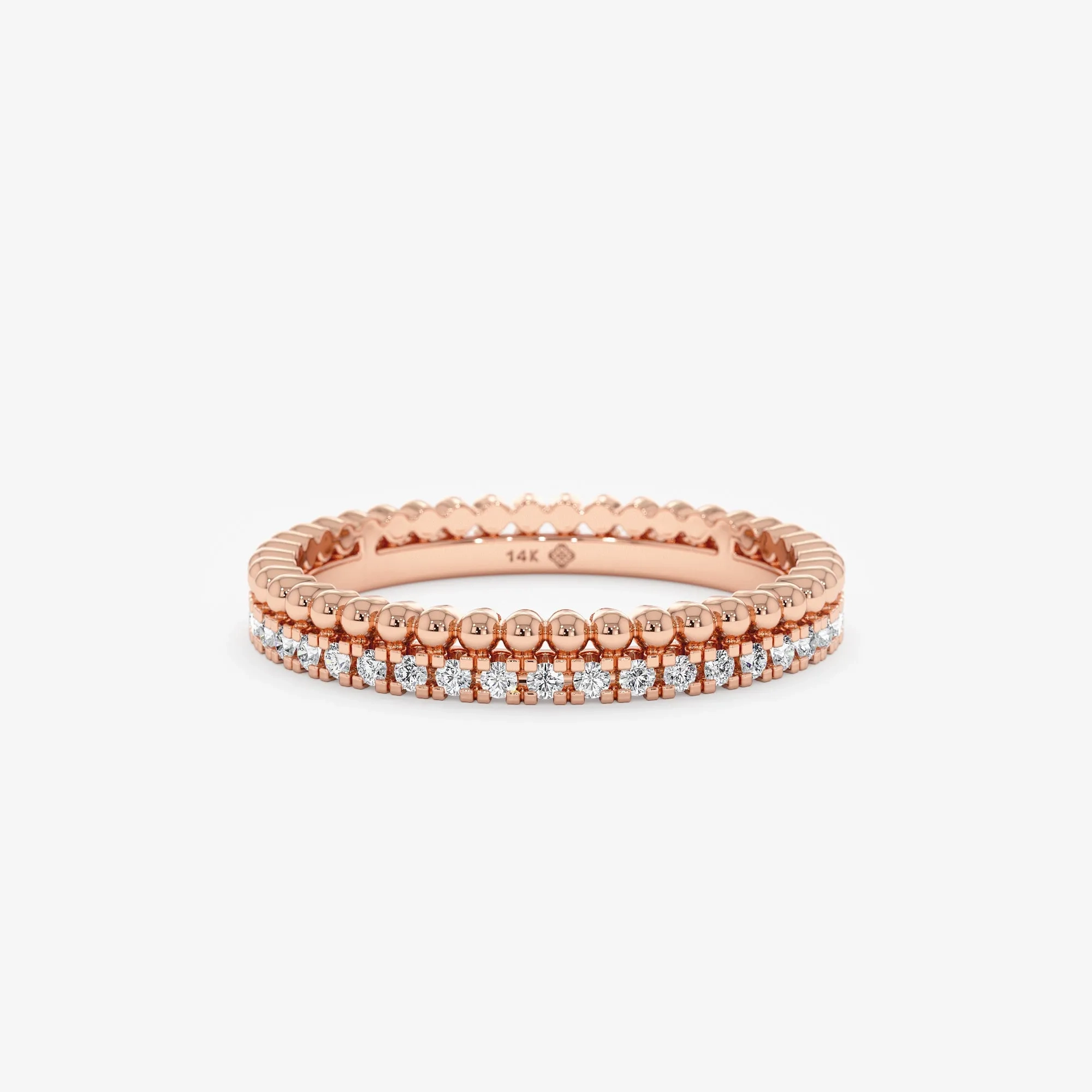 Diamond &amp; Bead Full Eternity Ring, Cassie