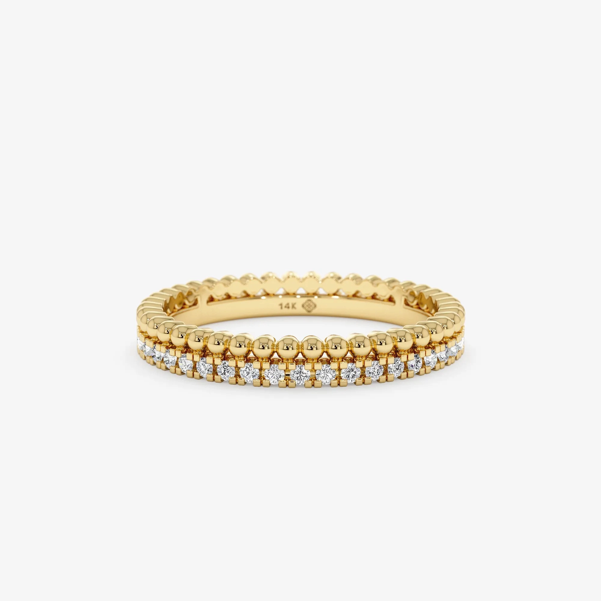 Diamond &amp; Bead Full Eternity Ring, Cassie