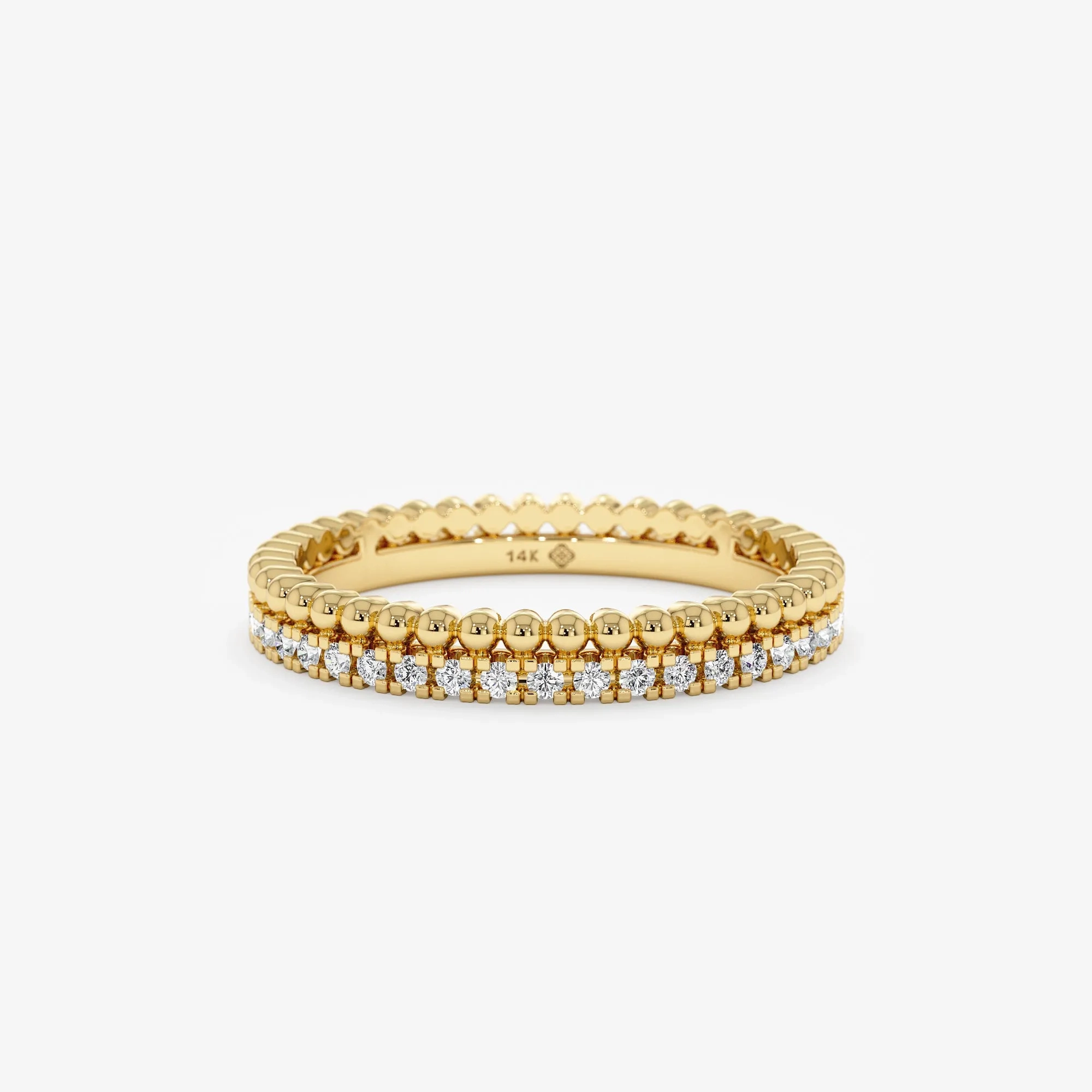 Diamond &amp; Bead Full Eternity Ring, Cassie
