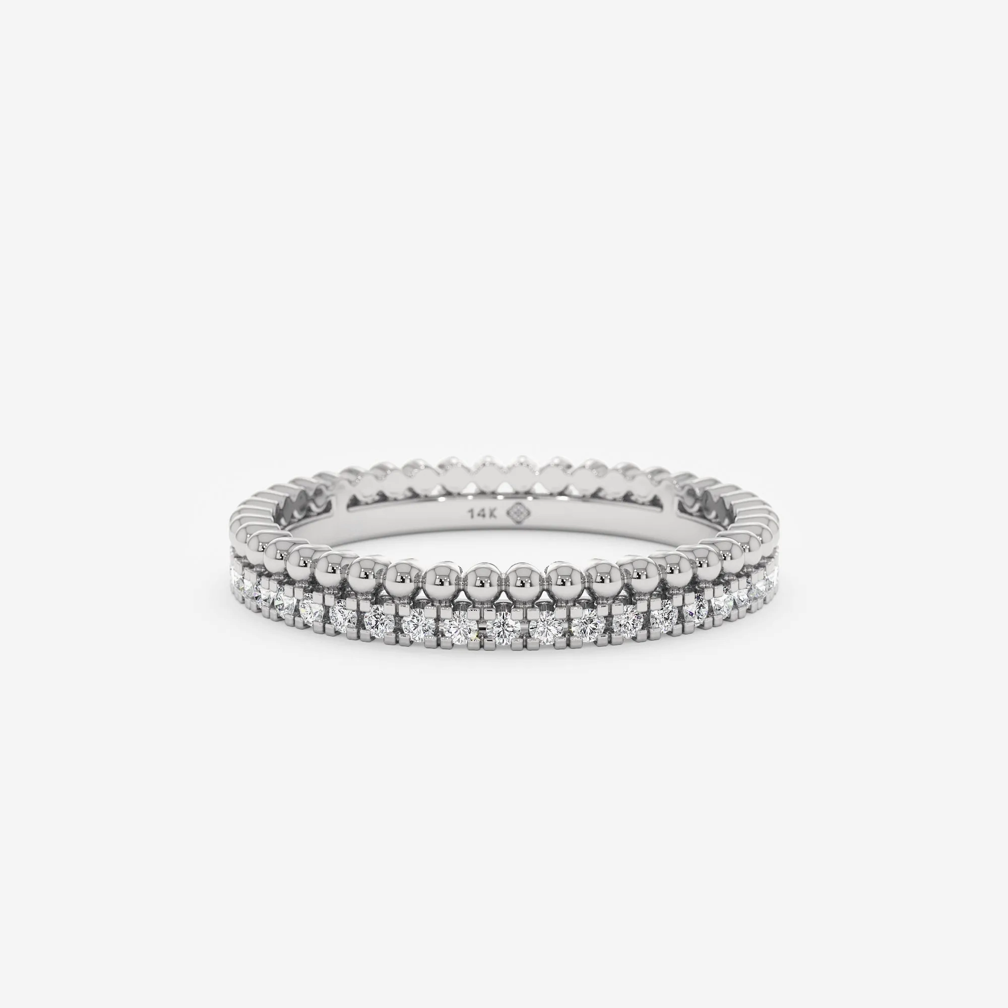 Diamond &amp; Bead Full Eternity Ring, Cassie