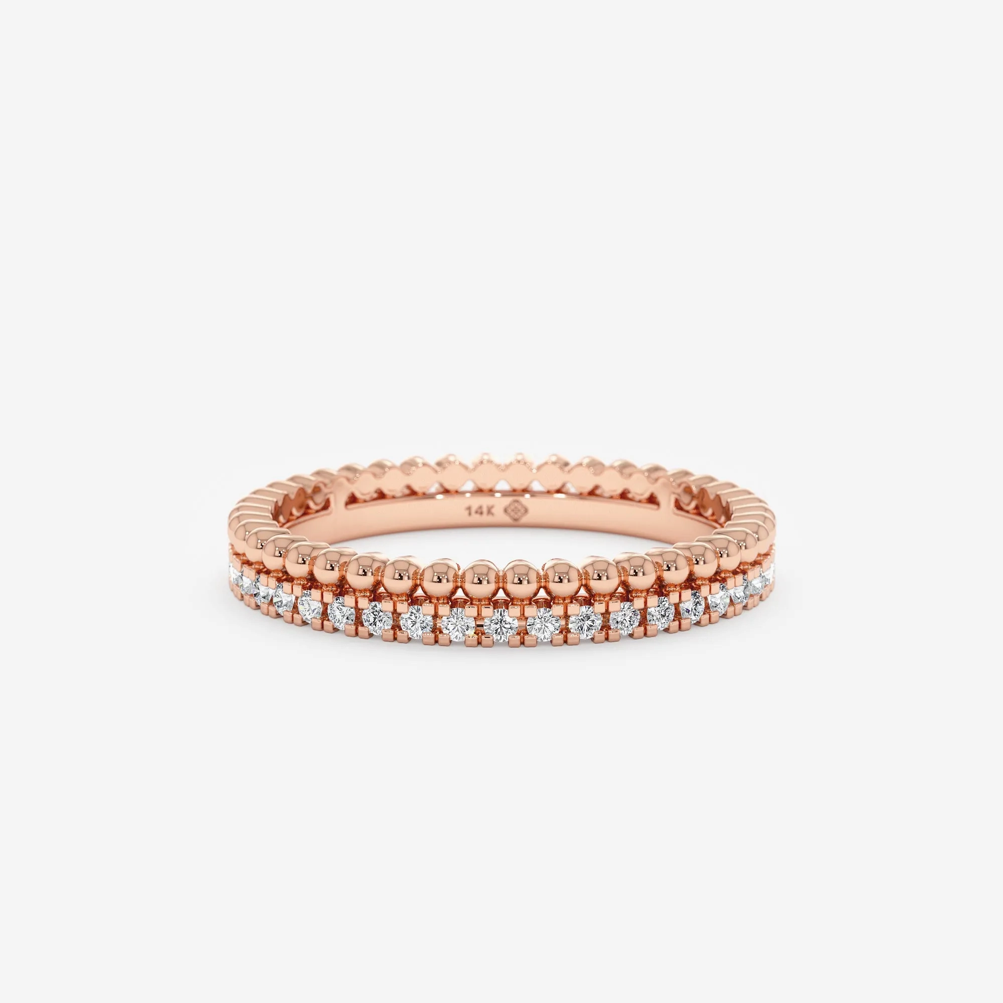 Diamond &amp; Bead Full Eternity Ring, Cassie